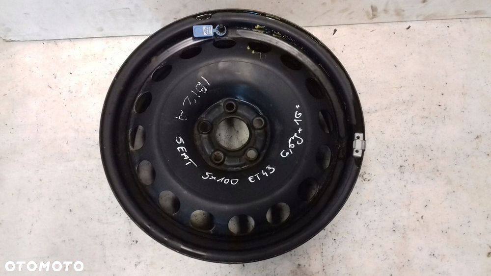 FELGA STALOWA 6Q0601027J SEAT VW AUDI SKODA 5x100 6,5Jx16 ET43 - 1