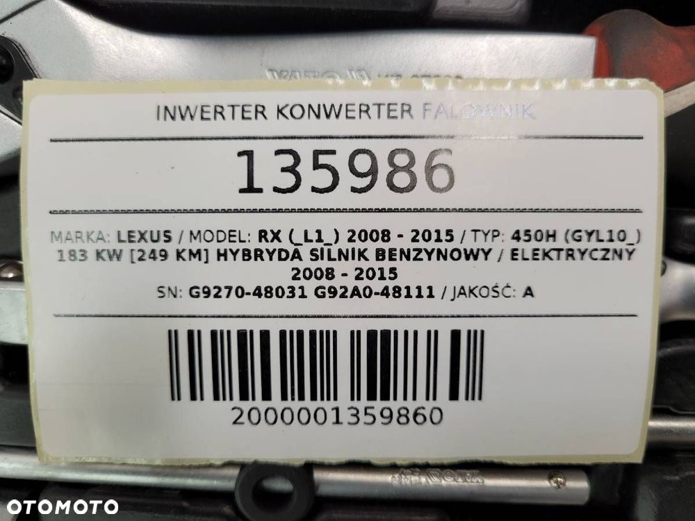 INWERTER KONWERTER FALOWNIK LEXUS RX 450H III G9270-48031 G92A0-48111 - 11
