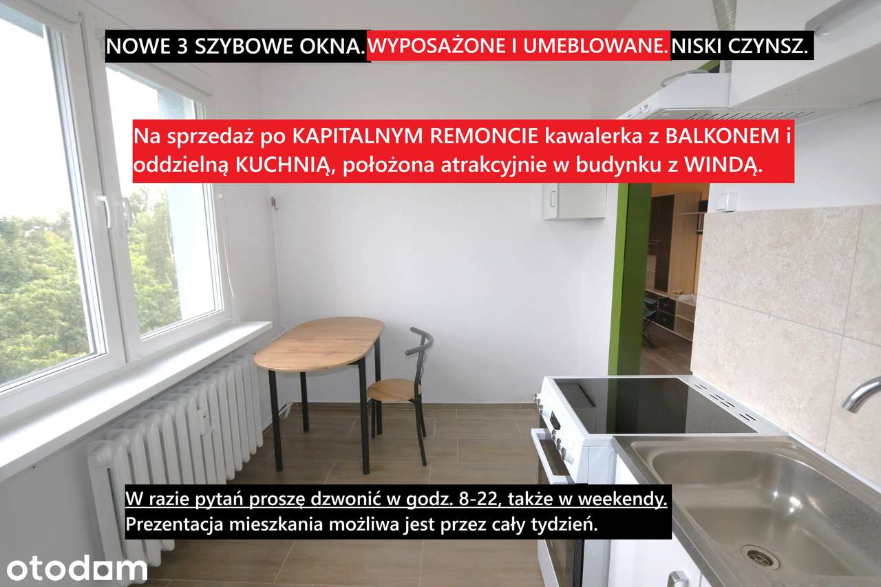 UMEBLOWANA I WYPOSAŻONA/winda/duży balkon/ po kapitalnym remoncie.