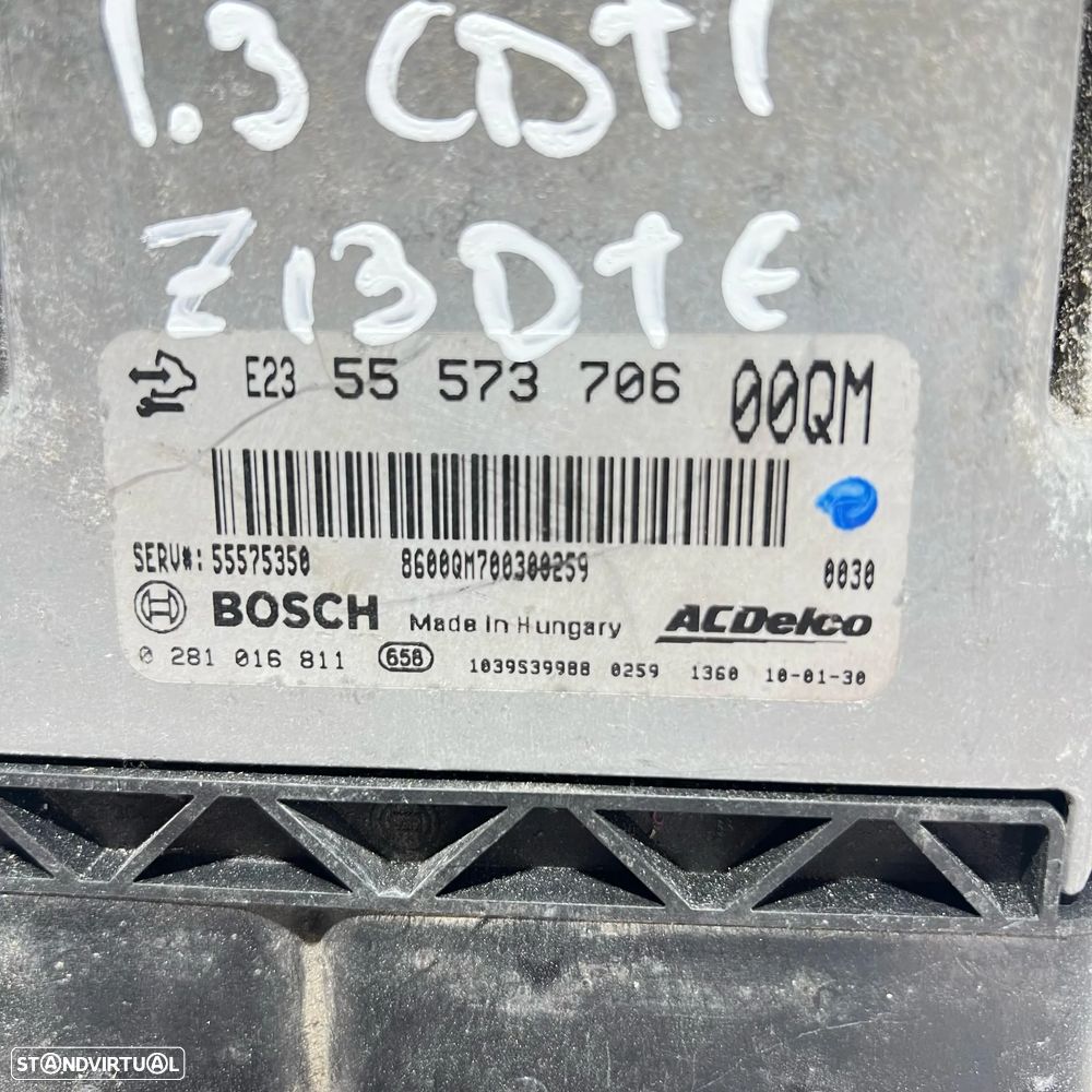 .Centralina Original Motor Bosch GM Opel 1.3 CDTI Z13DTE 55 573 706 / 0 281 016 811 - 3