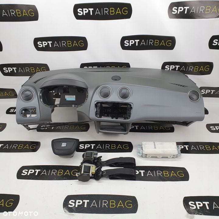 SEAT IBIZA 6J IV DESKA ROZDZIELCZA KONSOLA KOKPIT PULPIT PODUSZKI AIRBAG AIR BAG PASY KIT SET - 1