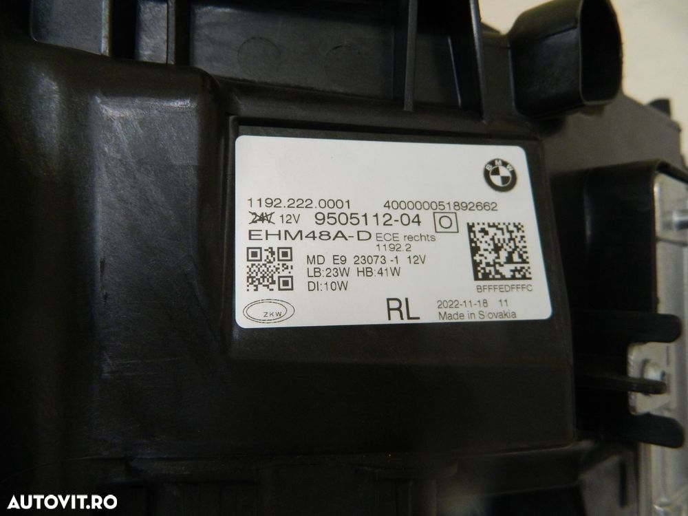 Far dreapta BMW Seria 4 / M4  G22 / G23 FULL LED, 2021, 2022, 2023, cod origine 9505112-04. - 8
