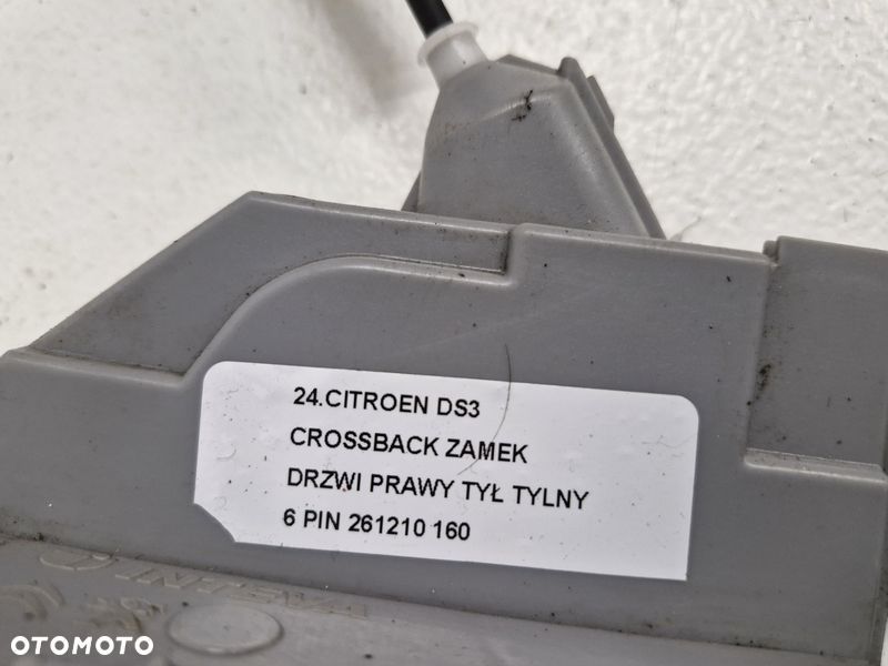 CITROEN DS3 CROSSBACK ZAMEK DRZWI PRAWY TYŁ TYLNY 6 PIN 261210 - 9