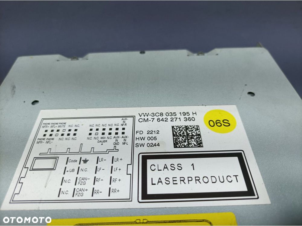 VW GOLF VI RADIO RADIOODTWARZACZ CD 3C8035195H - 6