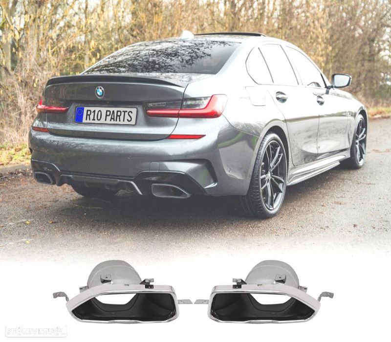 PONTEIRAS DE ESCAPE BMW G20 G21 23-25 LOOK M PERFORMANCE PRATEADAS - 1