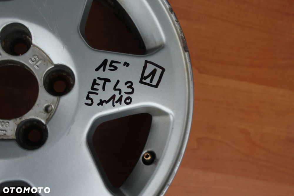 FELGA ALUMINIOWA OPEL ZAFIRA A B ASTRA H MERIVA B VECTRA C SIGNUM 15 CALI 5x110 ET43 SZTUKA - 5
