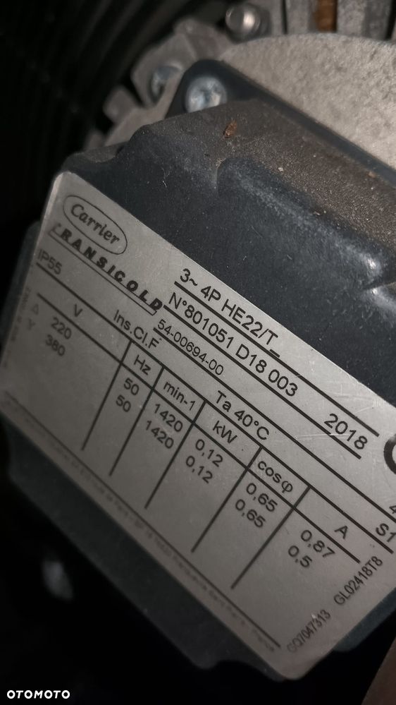 SILNIK WENTYLATOR CARRIER VATNA 54-00694-00 NO 326/122 - 3