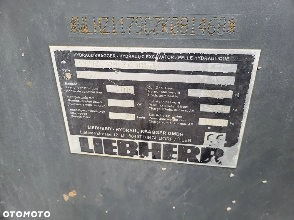 Liebherr A920 / z Niemiec / Powertilt / Stan idealny / - 8