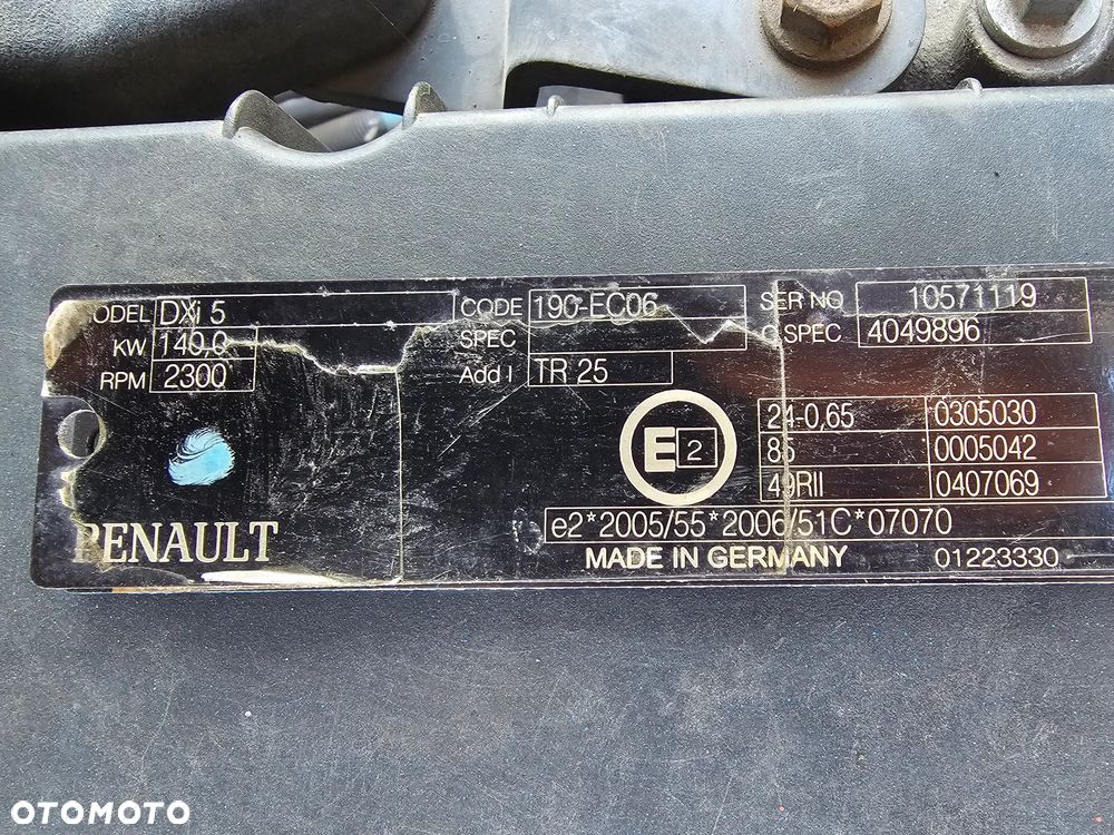 SILNIK KOMPLETNY RENAULT MIDLUM DXI DXI5 140 kW 190 KM E4 E5 06-14 ROK - 3