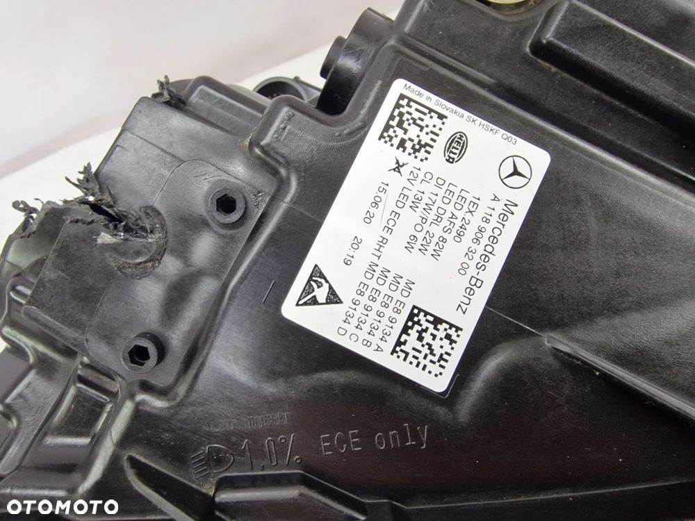 MERCEDES CLA W118 PRAWA LAMPA PRZEDNIA PRZÓD MULTIBEAM FULL LED , NR A1189063200 , NR AUKCJI LA601 - 12