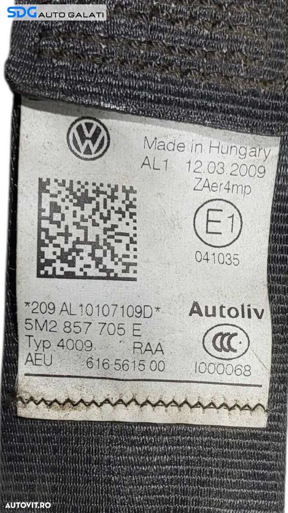 Centura Siguranta Stanga Fata Sofer Volkswagen Golf 6 Plus 2008 - 2013 Cod 5M2857705E [L7434] - 7