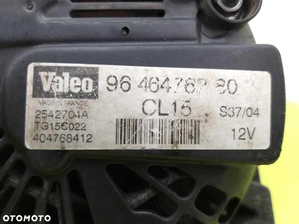 Alternator Peugeot 206 1998-2009 1,4 D VALEO 9646476280 2 PINY ORYGINAŁ - 5