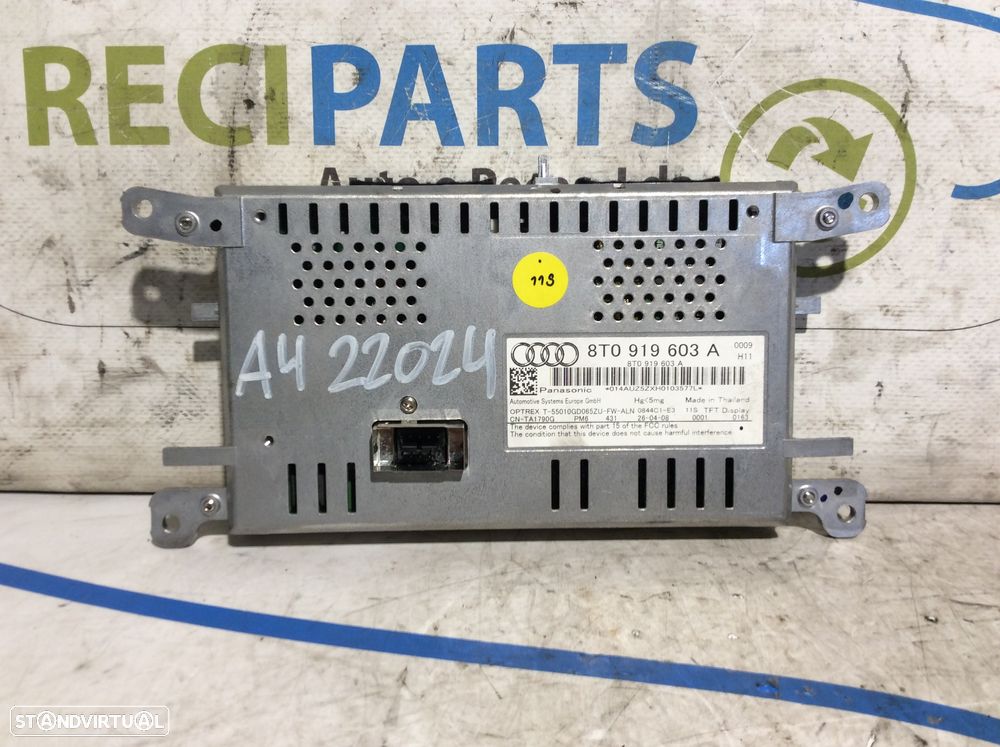 Display rádio Audi A4 B8 Ref. 8T0919603A - 2