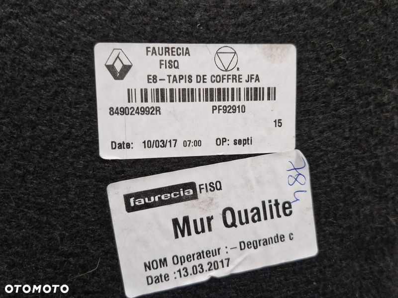 RENAULT SCENIC IV 4 PŁYTA PODŁOGA DYWAN BAGAŻNIKA TYŁ 849024992R - 6