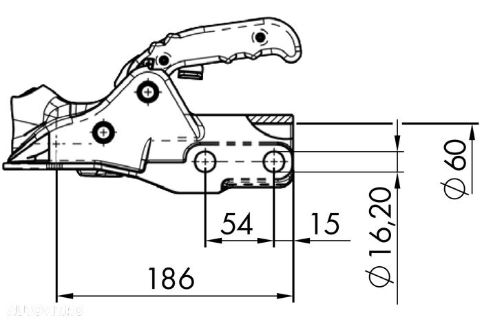 Cupla AL-KO AK351  pentru remorca de 3500kg - 3