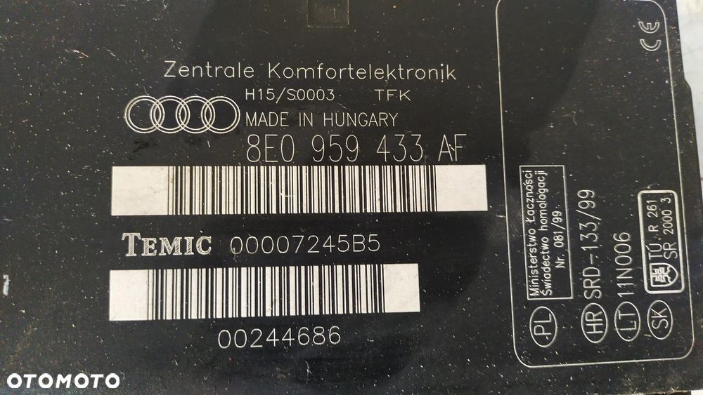 MODUŁ KOMFORTU AUDI A4 B6 B7 8E0959433AF - 2