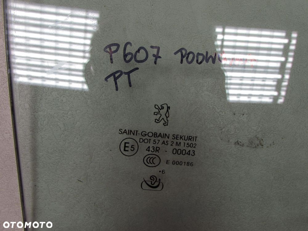 PEUGEOT 607 99-10 SZYBA BOCZNA DRZWI PODWOJNA KLEJONA PRAWY TYL - 5