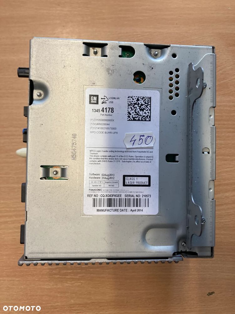 RADIO CD GPS NAVI OPEL ASTRA J 13454178 - 1