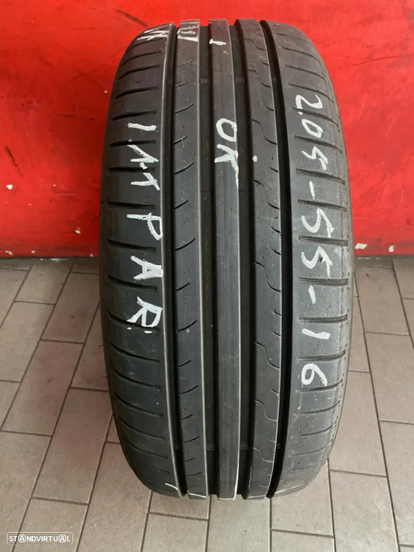 1 Pneu 205/55/16 Dunlop Sport Bluresponse de 2019 com mais de 90% de piso