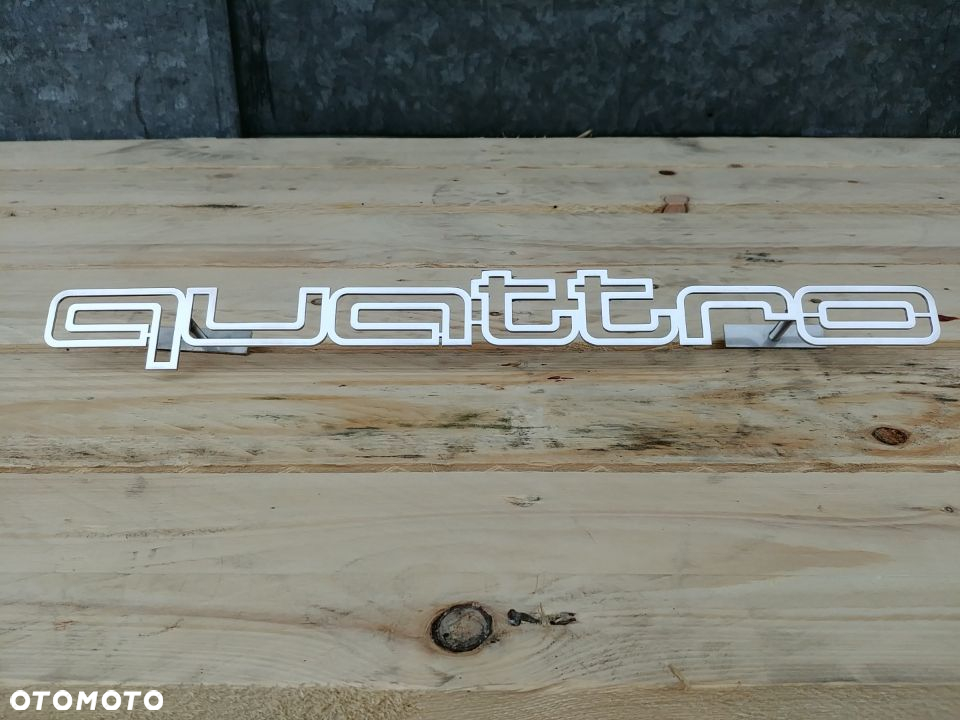 Logo Napis Emblemat QUATTRO 100% Stal Nierdzewna AUDI Gril Atrapa - 2