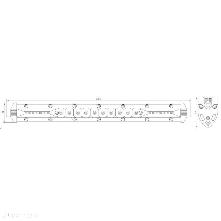 Led Bar Slim, 36w, 28cm - 4