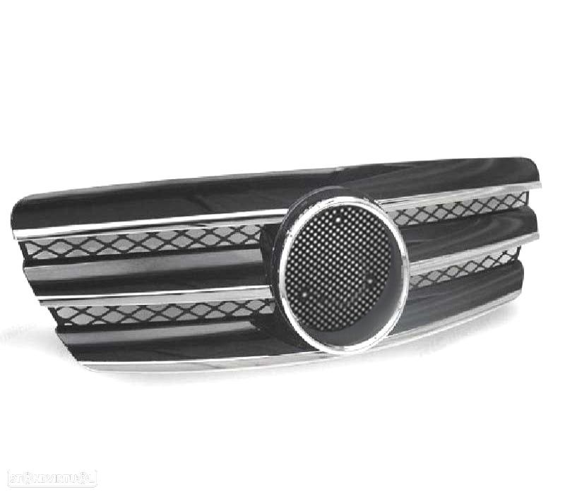 GRELHA FRONTAL TIPO AMG MERCEDES E W211 02-06 CROMADA PRETA - 2