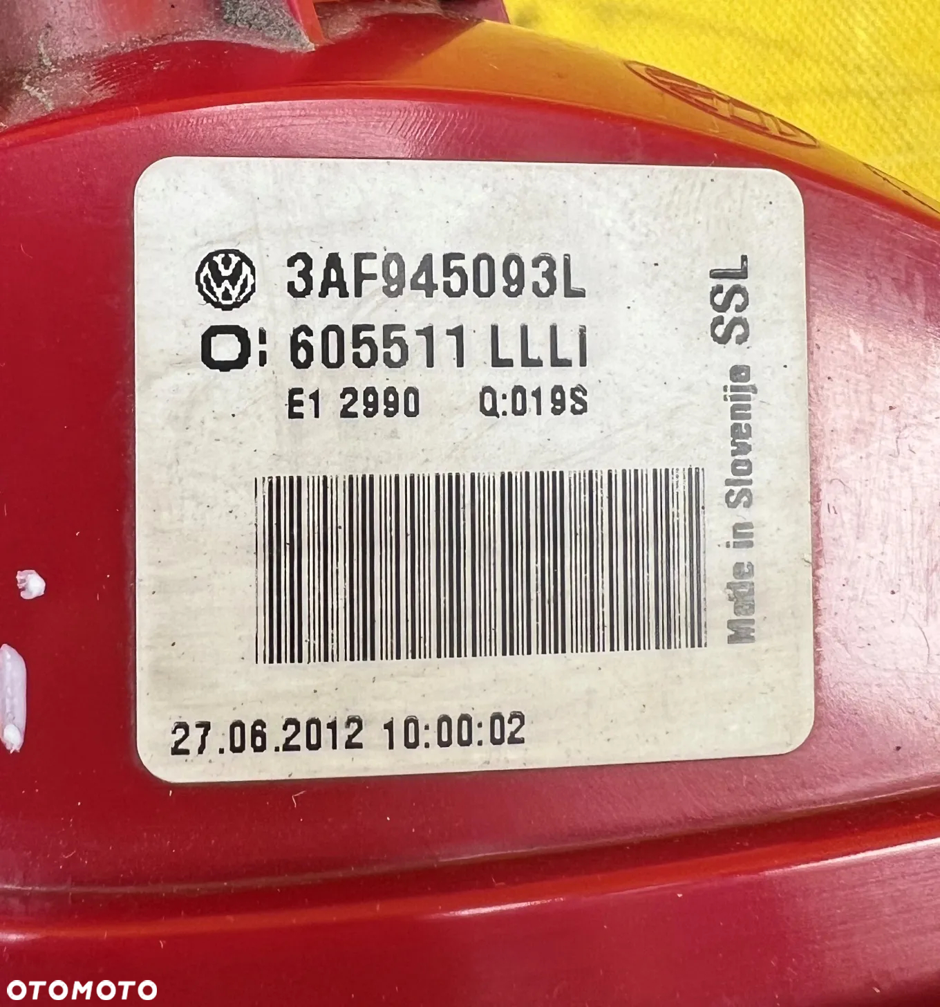 LAMPA PRAWA LEWA W KLAPĘ 3AF945094C 3AF945093L VW PASSAT B7 KOMBI ORYGINAŁ - 10