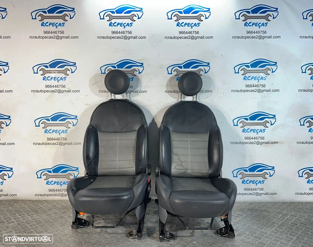 Conjunto Bancos Pele Perfurada Tecido Fiat 500 Sport 312 2007 - Presente - 5