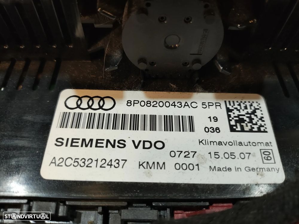 DISPLAY SOFAGEM COMANDO CHAUFFAGE AC CLIMATRONIC AUDI A3 8P 8P1 8P0820043AC A3 SPORTBACK 8PA - 6