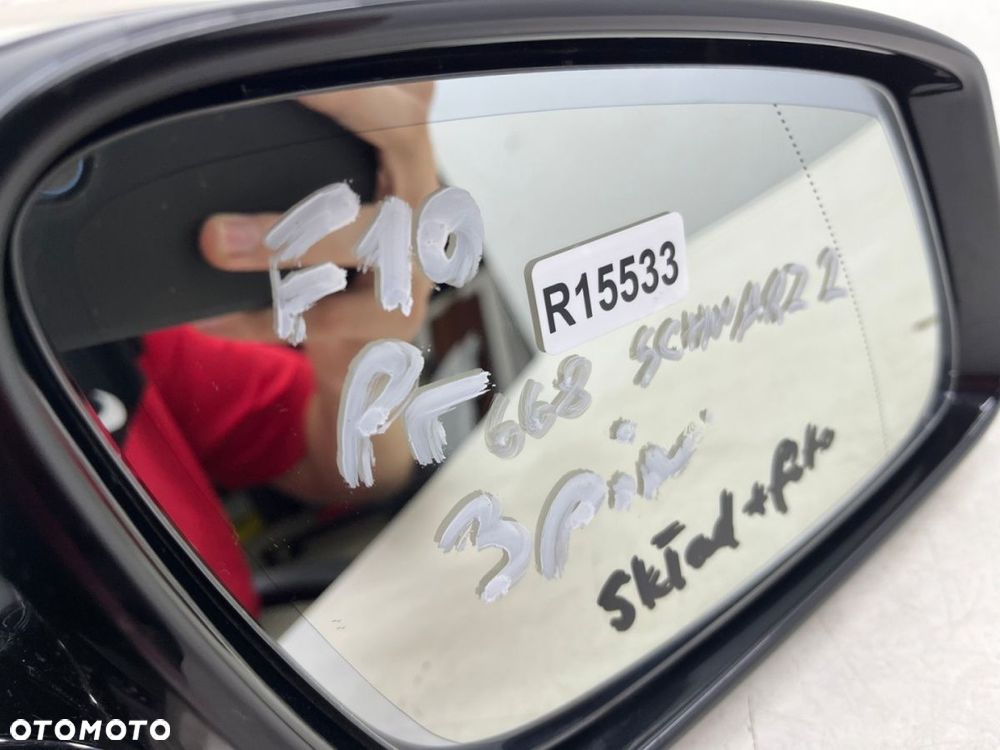 Lusterko BMW 5 F10 F11 10-13r. 3 pin PRAWE elektryczne SKLADANE fotochrom zewnętrzne 668 SCHWARZ 2 - 16