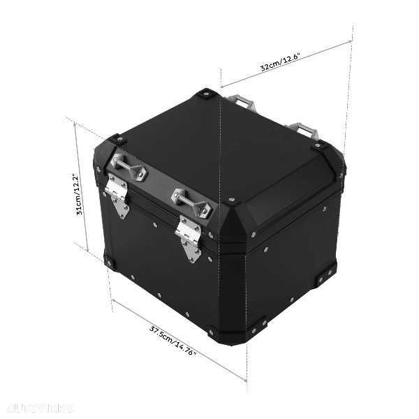 Top Case cutie Aluminiu 38L BMW R1200GS R1250GS F850GS F900GS A2125BLACK Neagra - 4