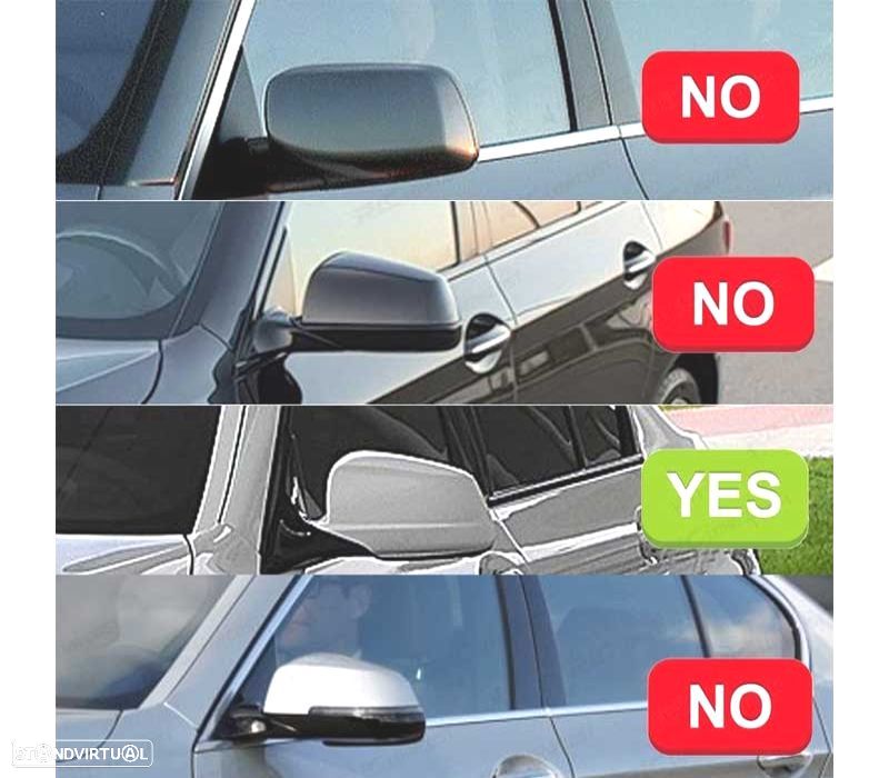 CAPAS DE ESPELHOS RETROVISORES BMW F10 F11 F18 LOOK M 11-13 PRETO BRILHANTE - 4