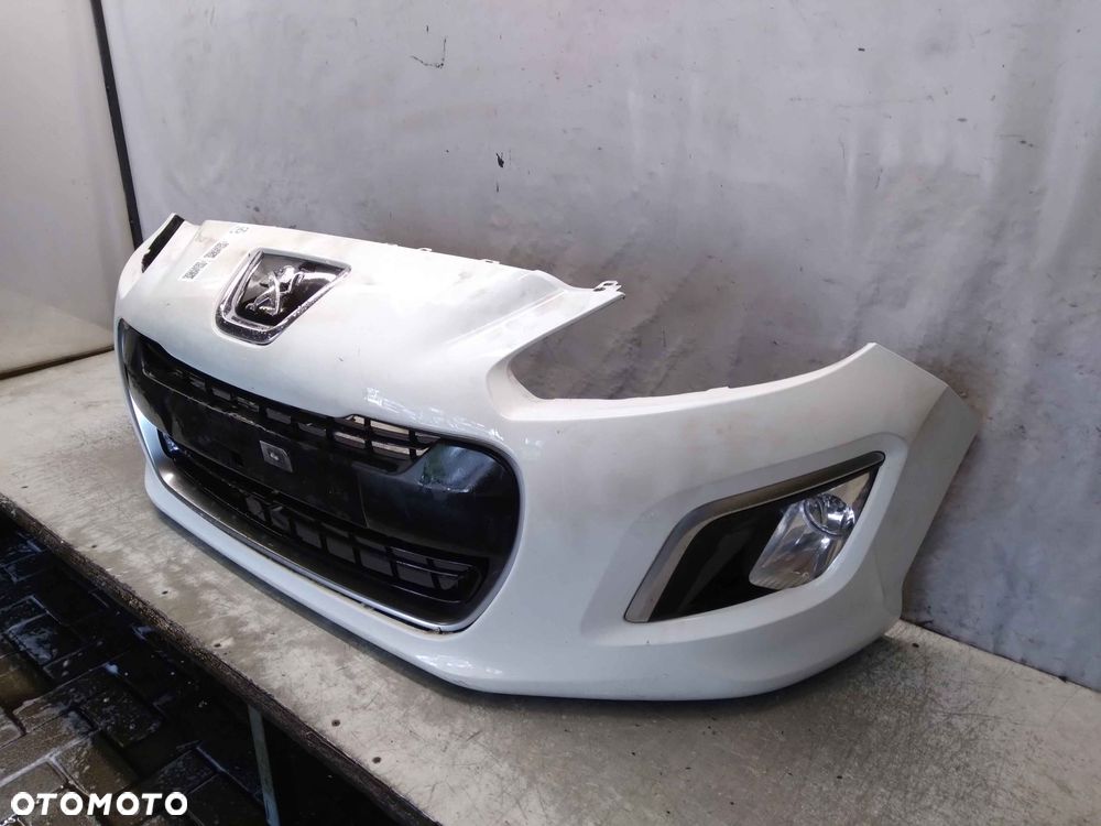^ ZDERZAK PRZÓD PRZEDNI PEUGEOT 308 LIFT FL EWPA BIAŁY HALOGENY - 2