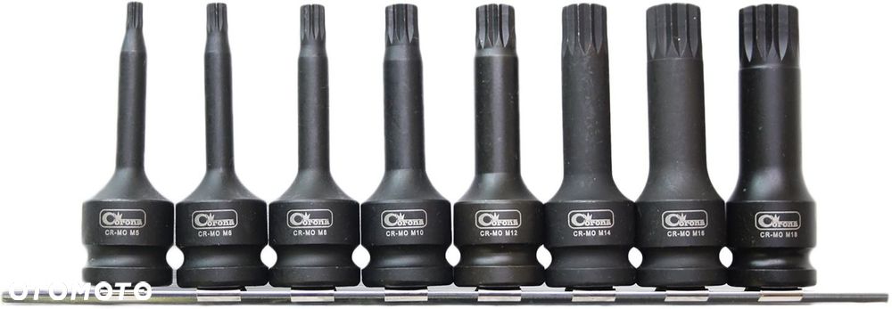 ZESTAW KLUCZY SPLINE KLUCZE UDAROWE 1/2 M5-18 8szt - 1