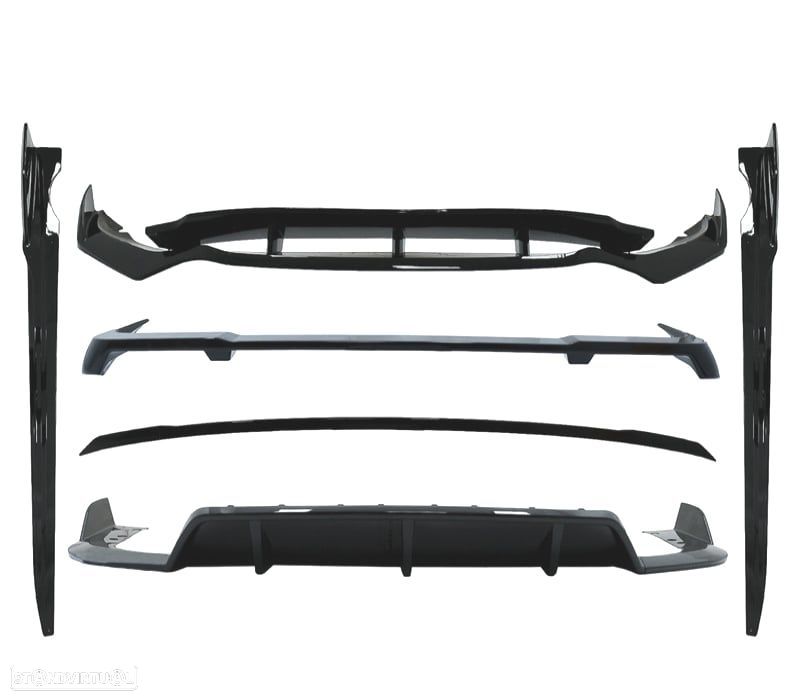KIT CARROÇARIA BMW X5 G05 18- LOOK BLACK KNIGHT PRETO BRILHANTE - 2