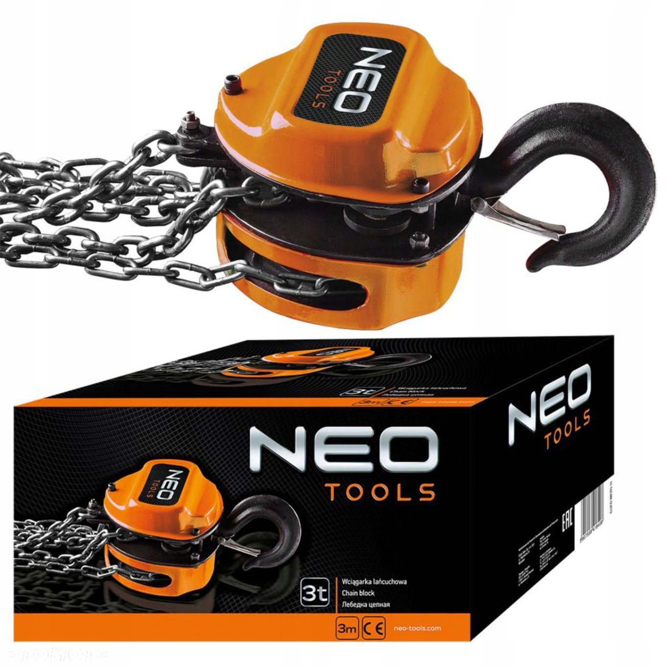 NEO TOOLS WCIĄGARKA WYCIĄGARKA ŁAŃCUCHOWA 3t STALOWY ŁAŃCUCH 3m 11-762 - 1