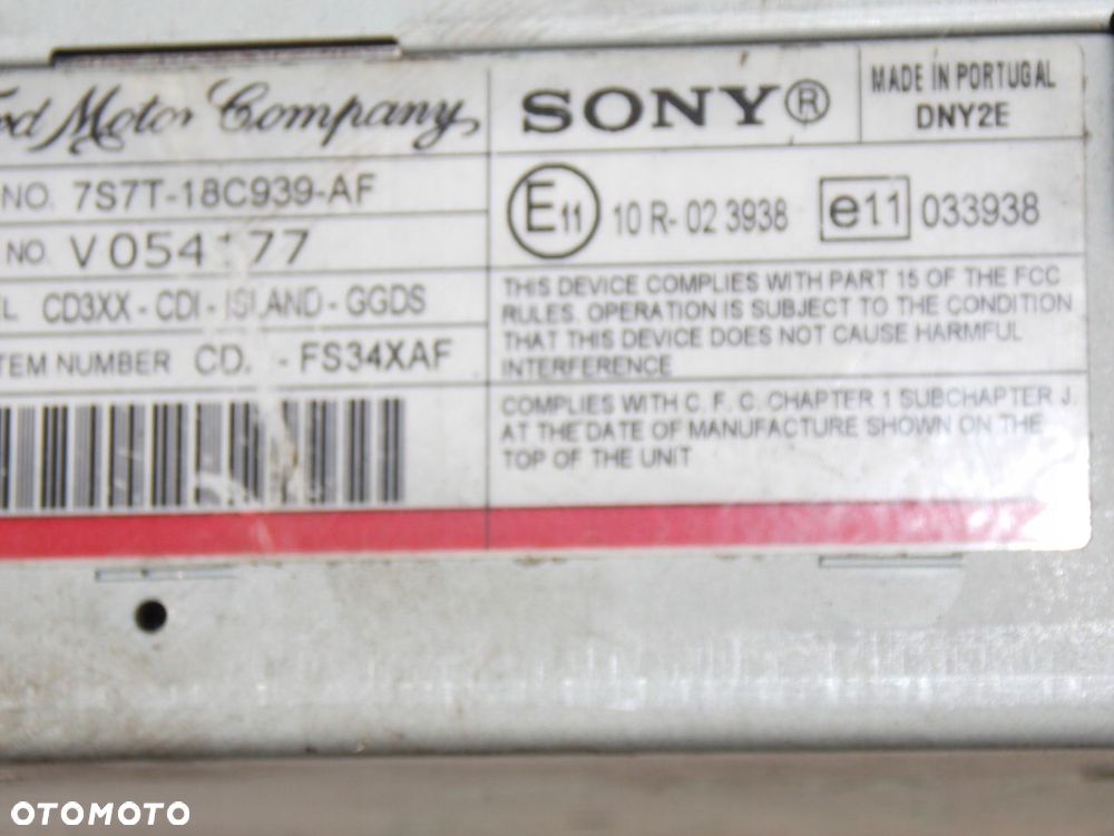 radio cd ford mondeo mk4 7s7t-18c939-af - 3