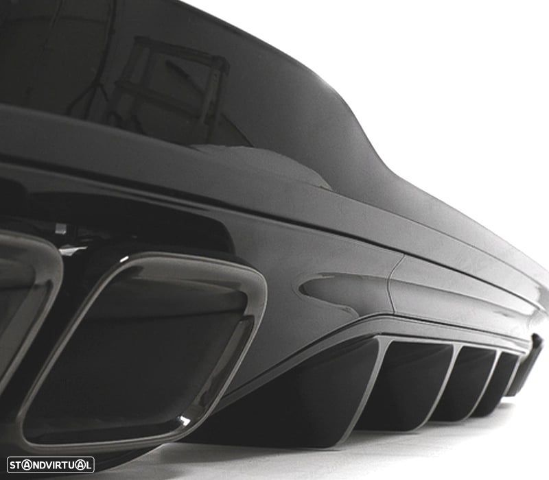 DIFUSOR MERCEDES W206 AMG 21- LOOK C63 + PONTEIRAS DE ESCAPE PRETAS PLASTICO ABS - 3
