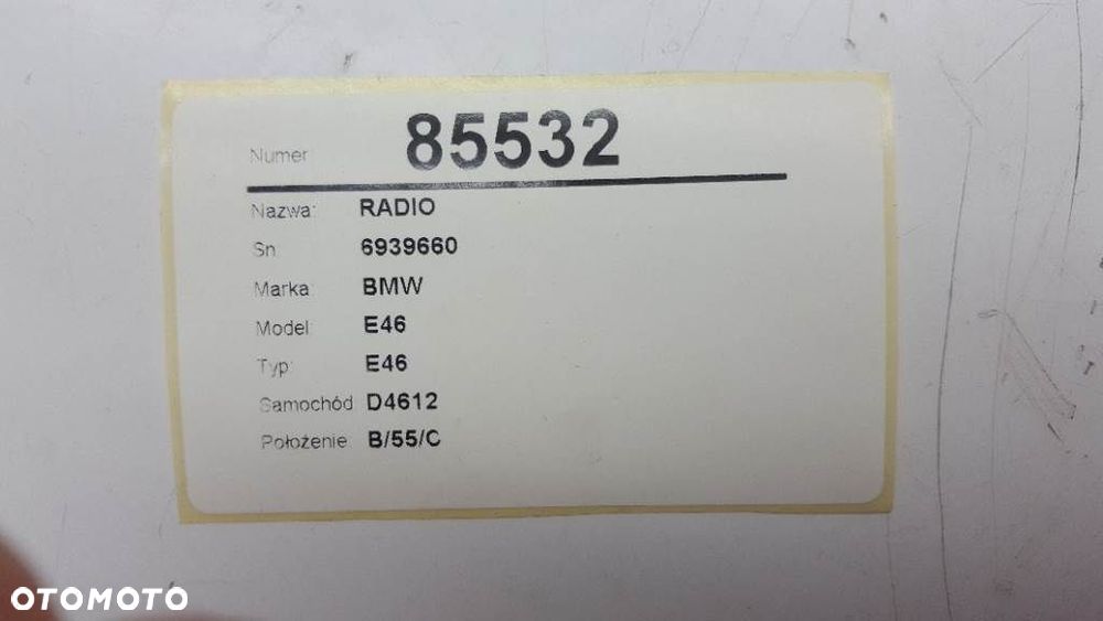 RADIO FABRYCZNE 6939660 BMW E46 - 8
