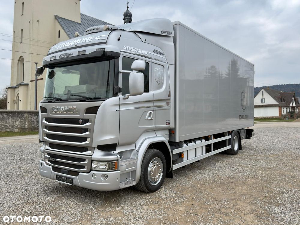 Scania SCANIA R410 / IZOTERMA / KONTENER / SILNIK 6 CYLINDROWY / 13 LITROWY  / KLIMA POSTOJOWA / WINDA / SPROWADZONY / SYPIALKA / AUTOMAT / 18 PALET / E6 / STAN BARDZO DOBRY - 1