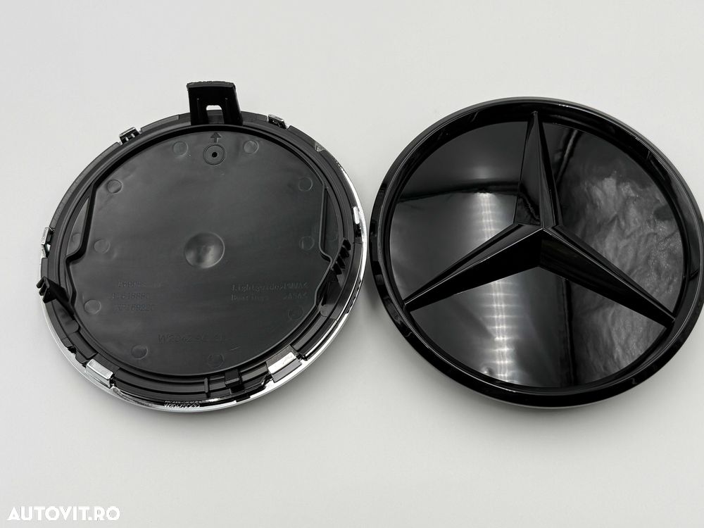 Emblema Compatibila Mercedes W204 C class crom/negru 3D - 6
