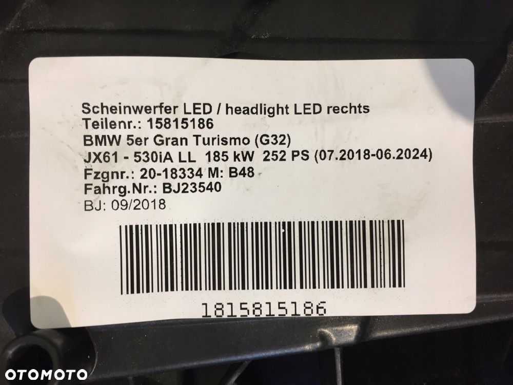 LAMPY PRZÓD BMW 6 GT G32 LED KOMPLET EUROPA - 15