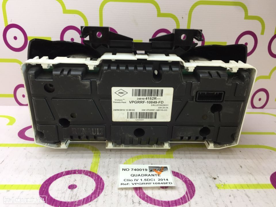 Quadrante Renault Clio IV 1.5 dCi 90 Cv de 2014 - Ref: VPGRRF10849FD - NO740019 - 2