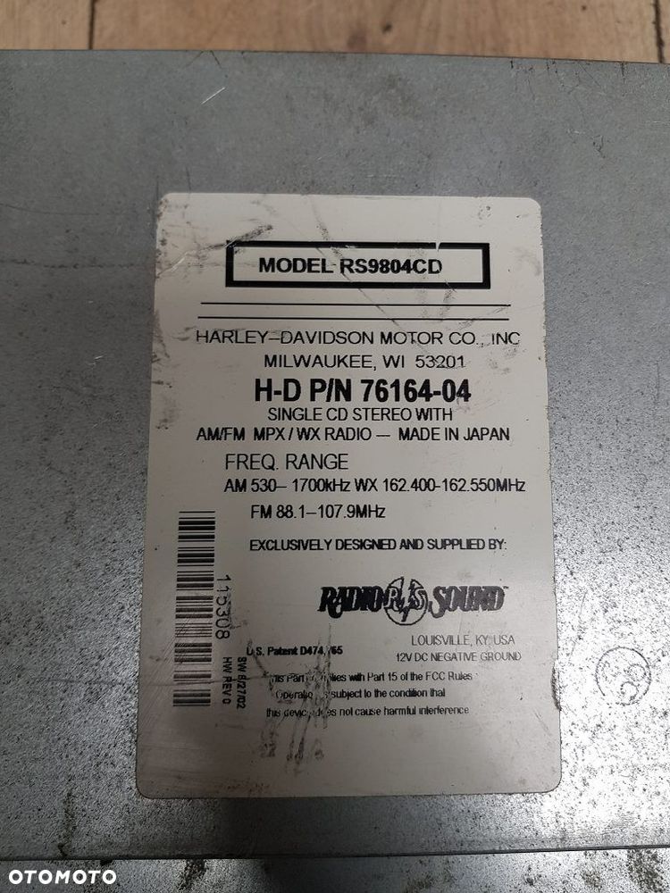 Radio Harley Davidson Touring 76164-04 - 2
