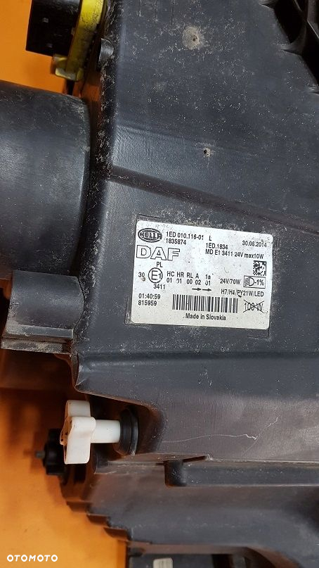 REFLEKTOR LAMPA LEWA DAF XF 106 , CF EURO 6 1835874 - 4