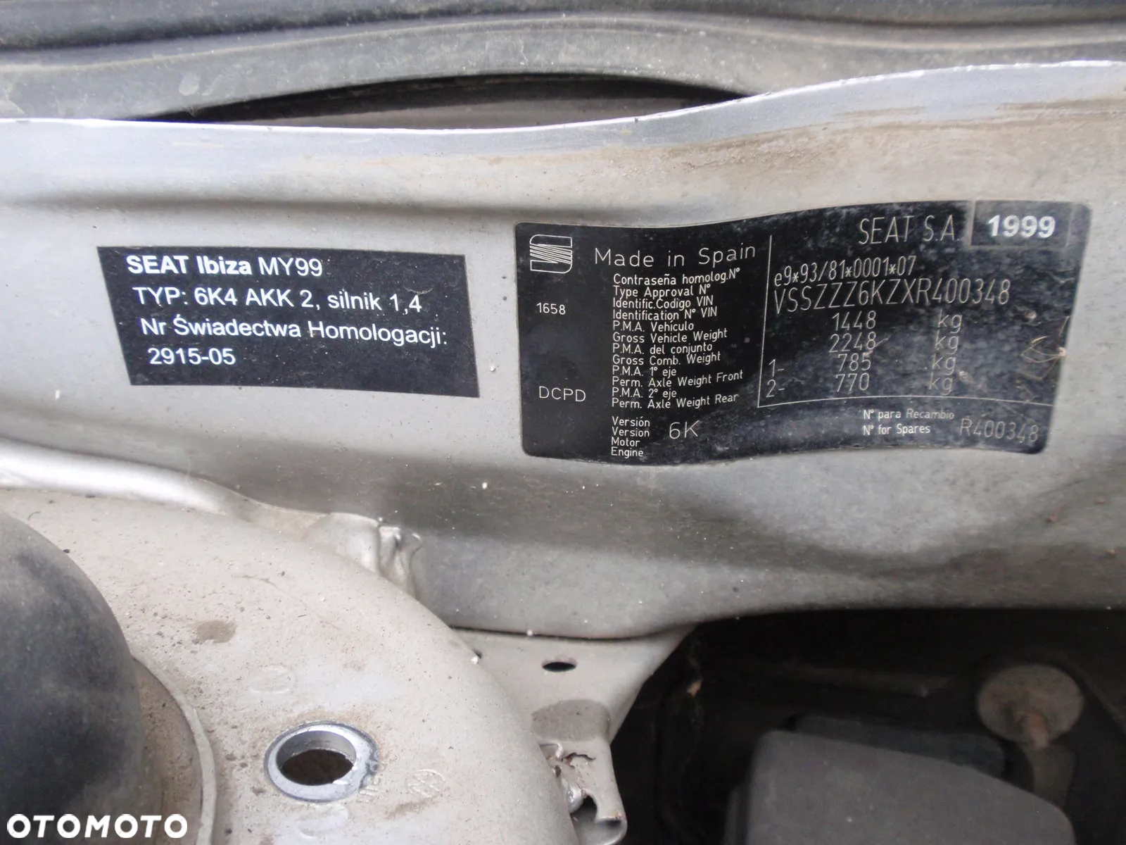 SEAT IBIZA II, 1.4MPI AKK, LAKIER LS7N AUTO CAŁE NA CZĘŚCI ROK 1999R. - 22