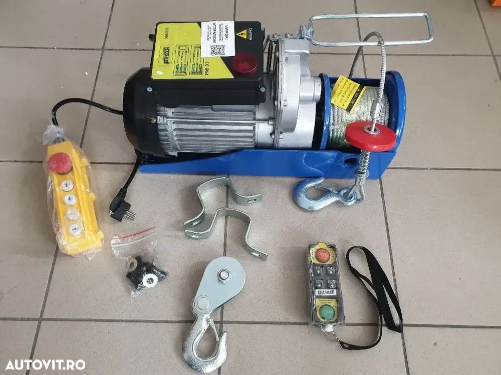 Macara,palan,,electropalan ,18 m cablu, la 230V,telecomanda fara fir - 4