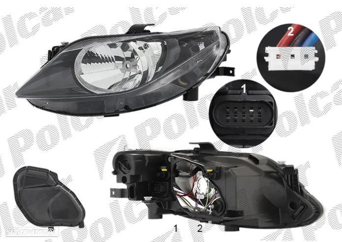 Faróis Farol frente H4 Seat Ibiza 6J 2008 a 2012 6J1941022 6J1941021 - 1