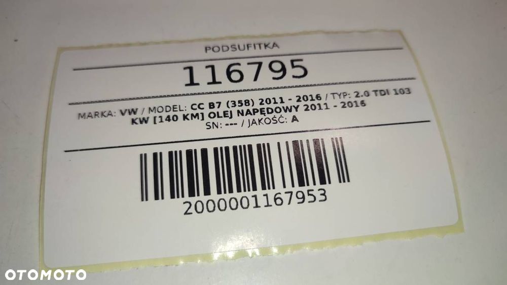 PODSUFITKA DACH CZARNY VW PASSAT B7 CC LIFT - 12