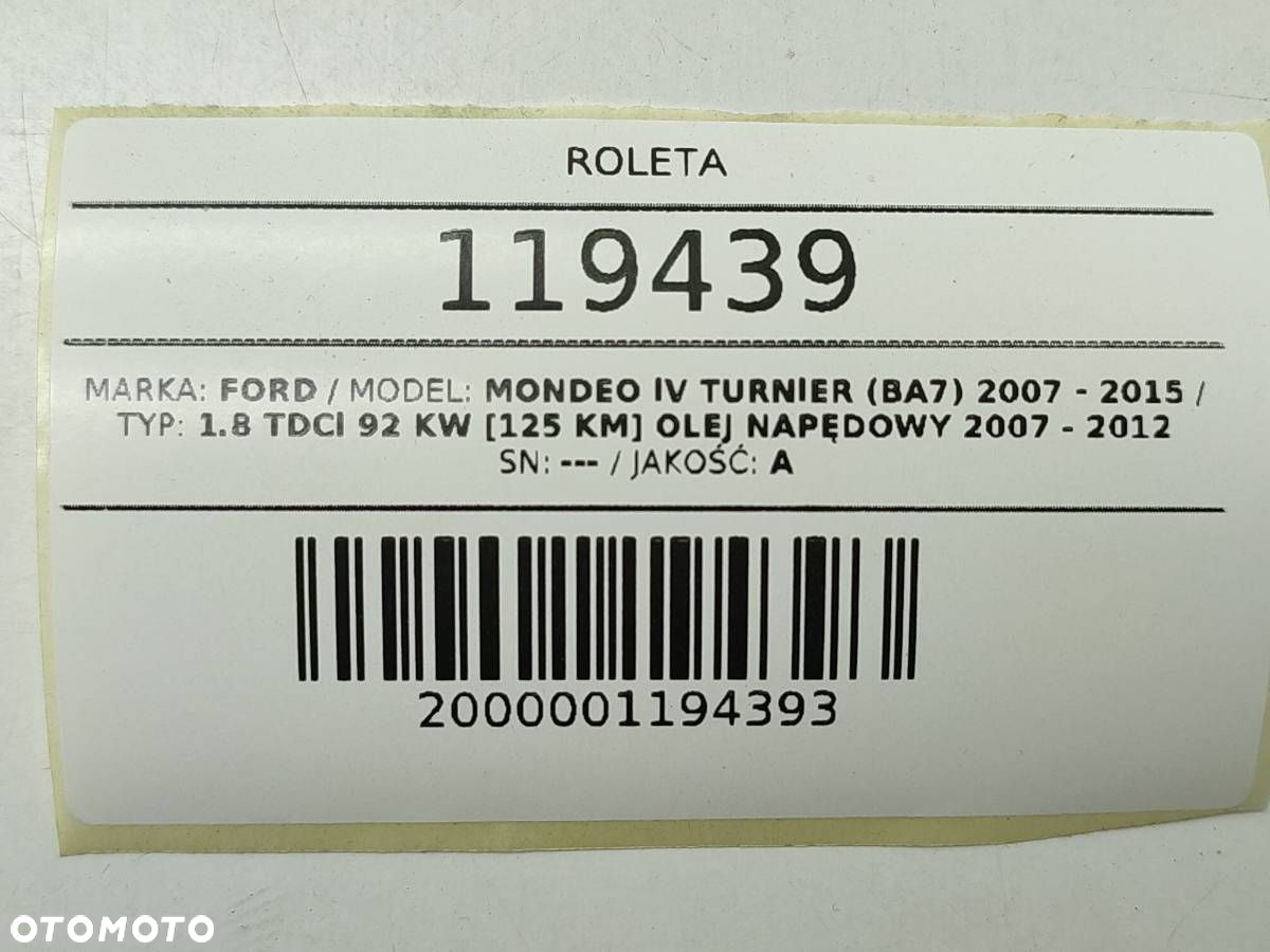 ROLETA BAGAŻNIKA JASNA FORD MONDEO MK4 KOMBI - 9